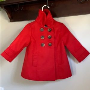 Red baby girls darling dress coat. Only worn once!